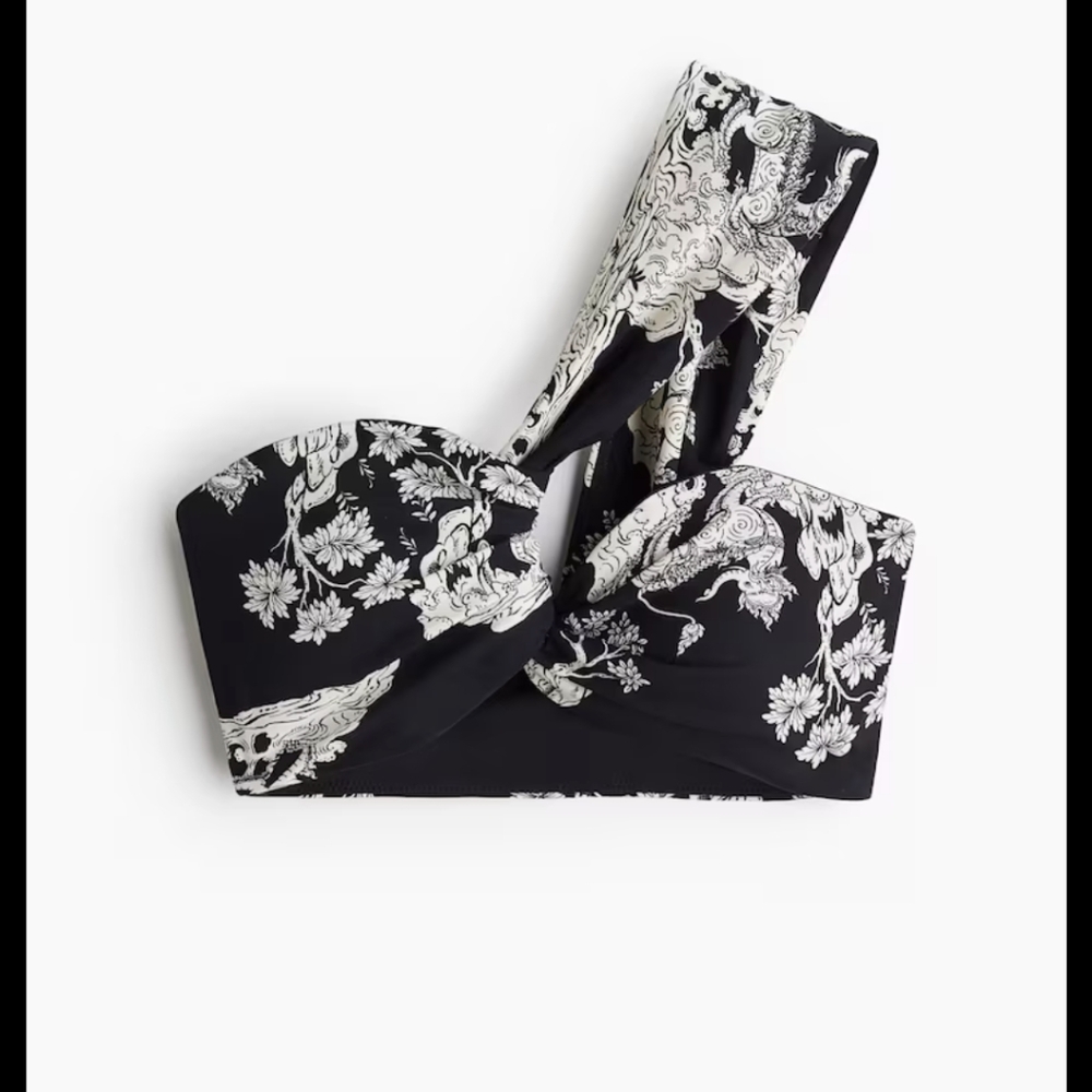 *LAST CHANCE* H&M The White Lotus Patterned one-shoulder bikini top NWT - Picture 1 of 11
